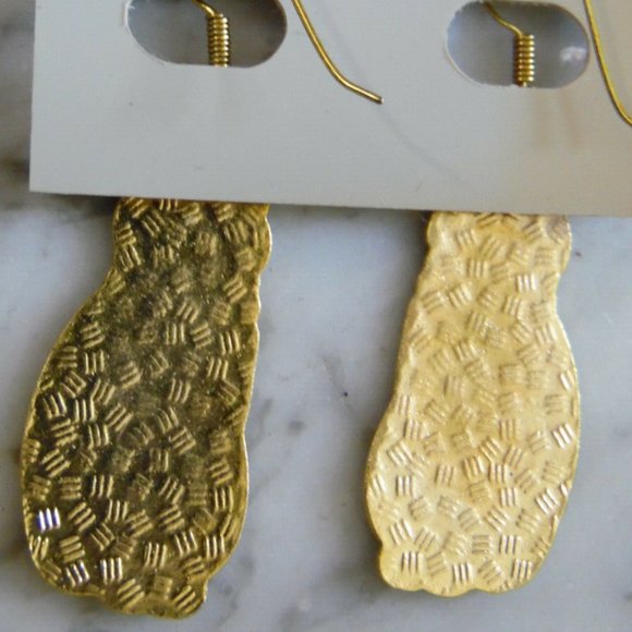 Vintage 1980s Cloisonne Cat Earrings R.O.C. - Picture 2 of 2